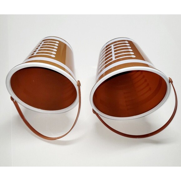 Lot Of 2 Football Plastic Bucket Easter Holiday Basket Sports Pail NWOT - Picture 2 of 7